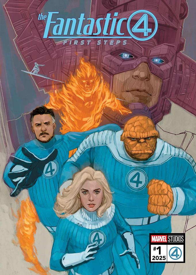 Fantastic Four First Steps Group In Action Comic Cover