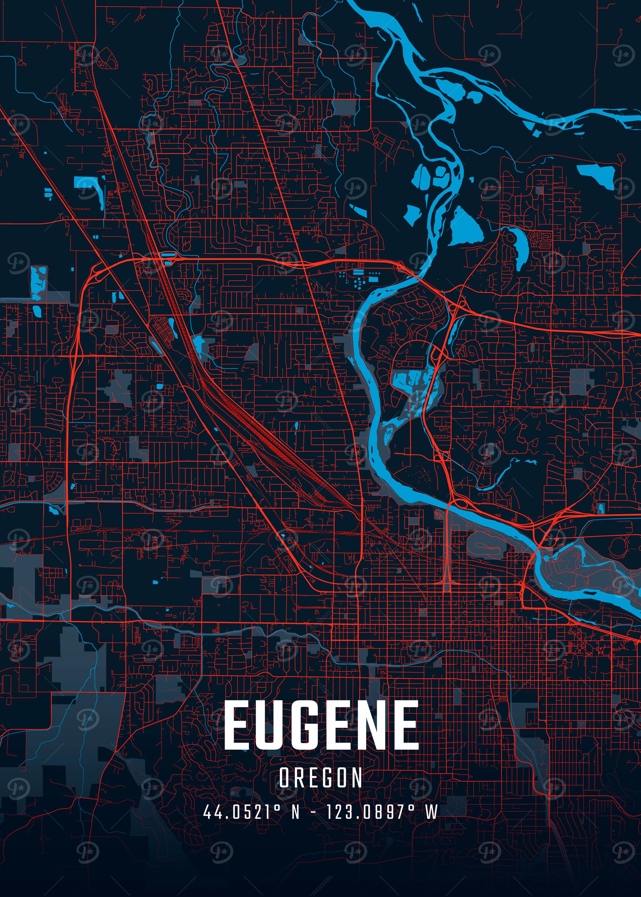 Eugene City Map