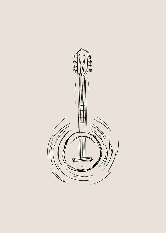 Banjo Line Art