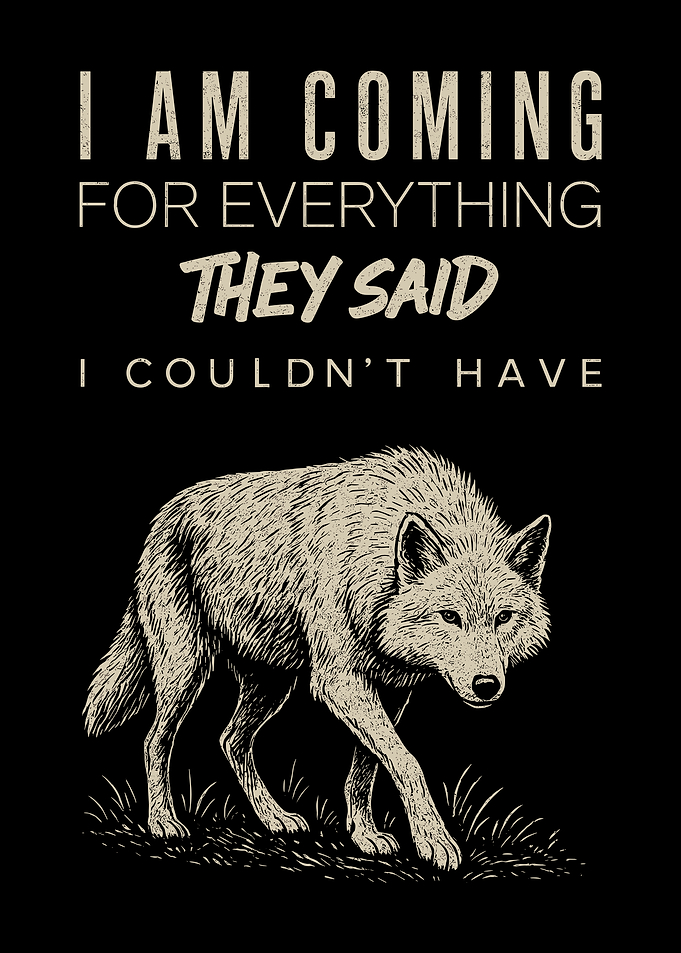 Wolf and Motivational Text Art