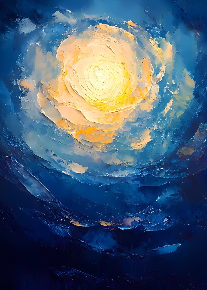 Abstract Blue and Yellow Swirl