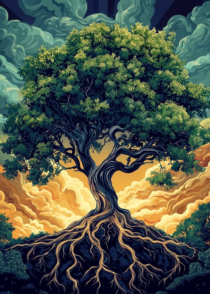 Majestic Tree of Life Illustration
