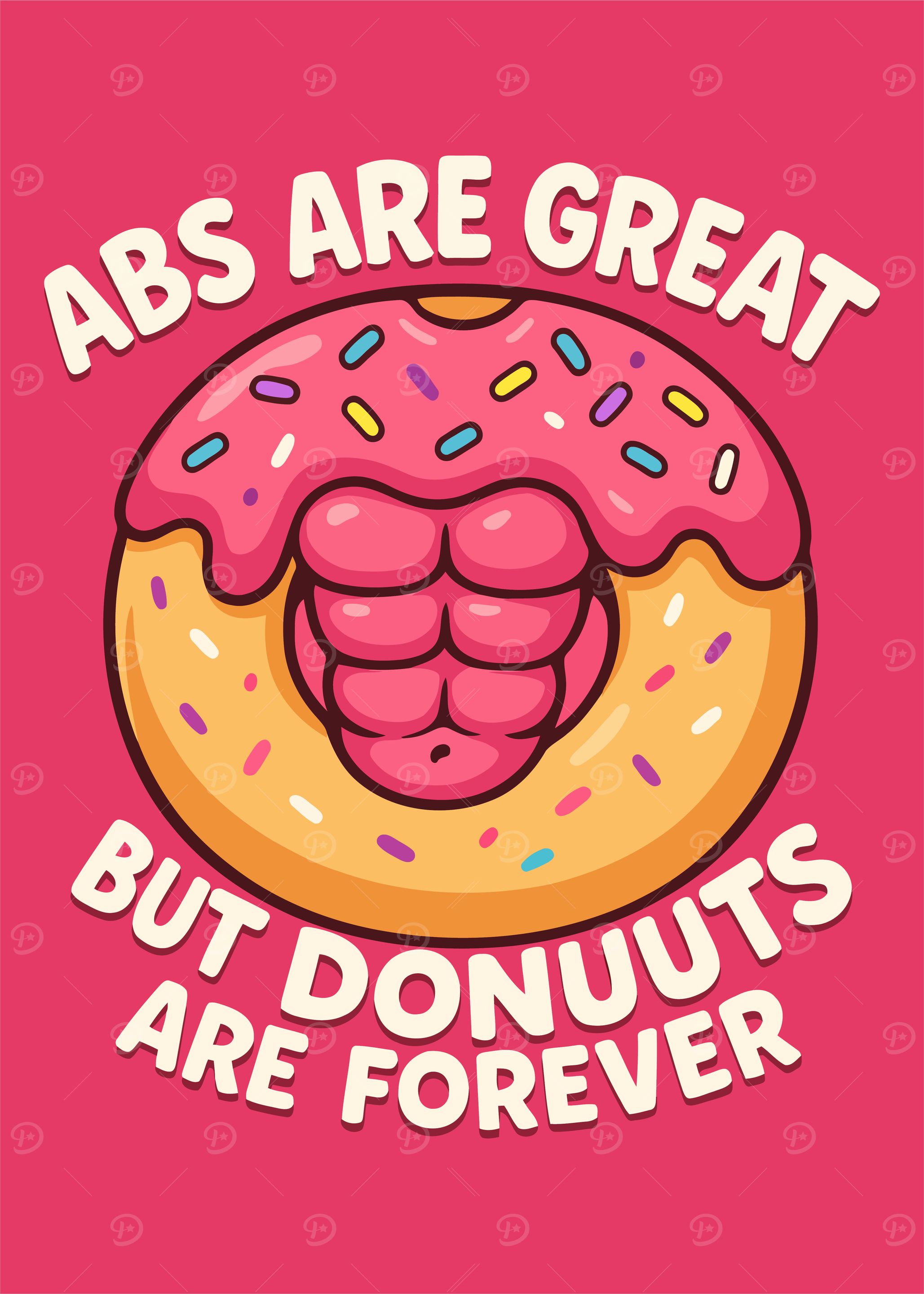 Abs vs Donuts Funny Cartoon