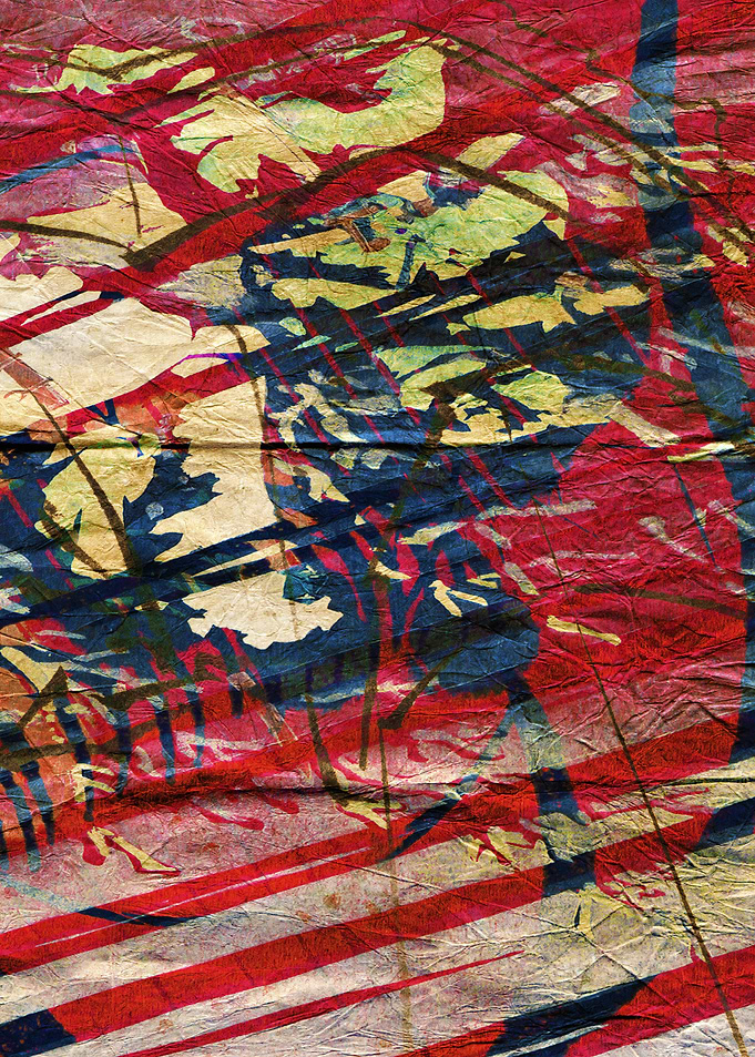 Nature's Absence Abstract Red, Blue, and Yellow Art