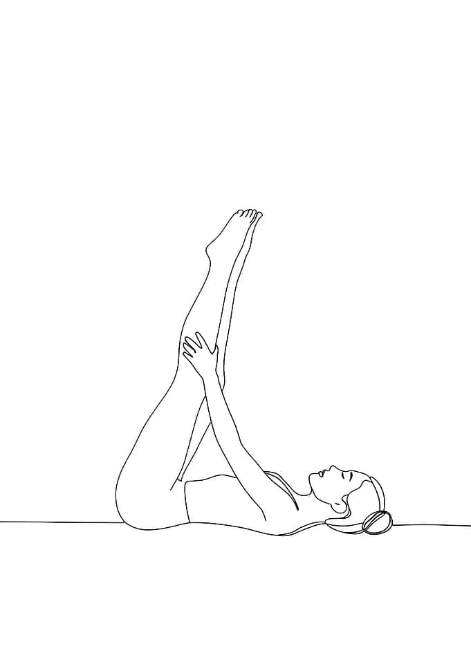 Woman in Yoga Pose Minimalist Line Art