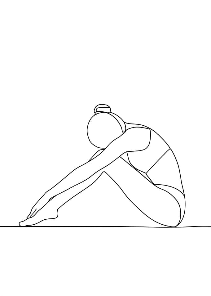 Woman in Yoga Pose Minimalist Line Art