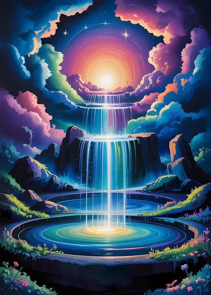 Celestial Waterfall Landscape