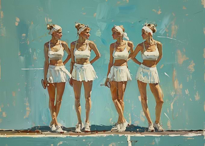 Tennis Players in White