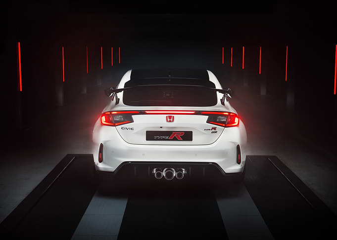 White Honda Civic Type R Rear View