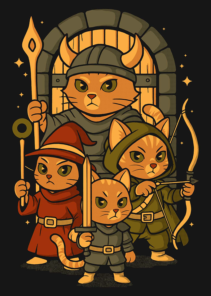Fantasy Cats Adventuring Party