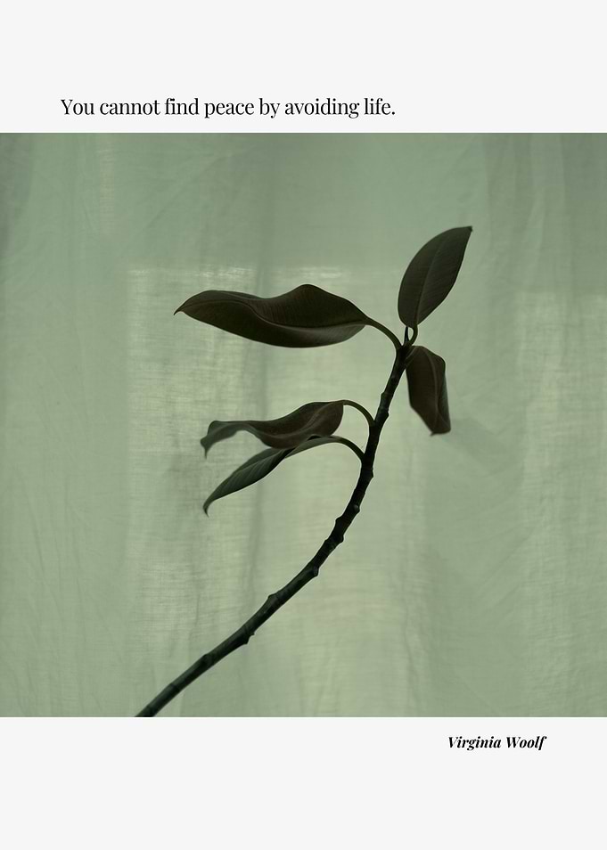 Peace and Life Quote with Plant