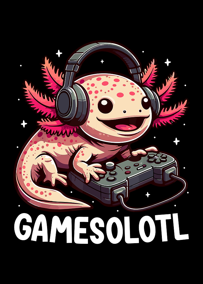 Axolotl Gamer with Headphones