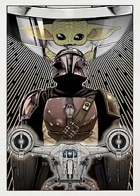 Mandalorian Manga - flying the Razor Crest