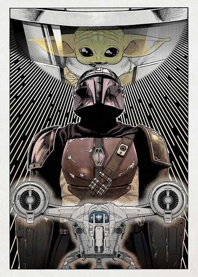 Mandalorian Manga - flying the Razor Crest