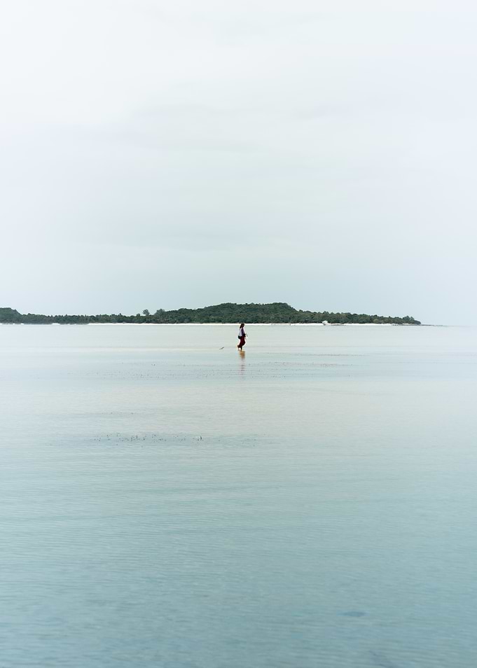Fisherman walking on water