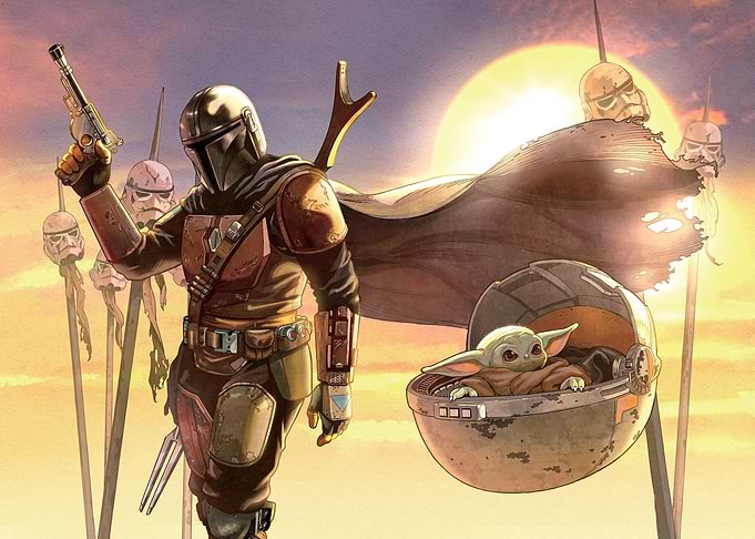Mandalorian Manga - journey at sunset