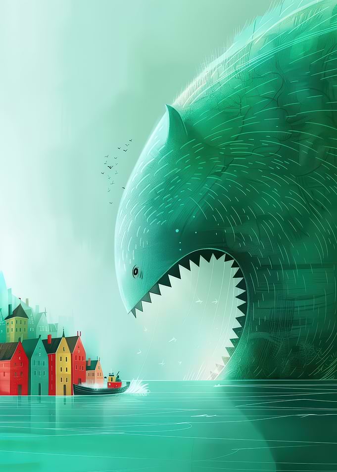 Giant Fish Threatens Coastal Town