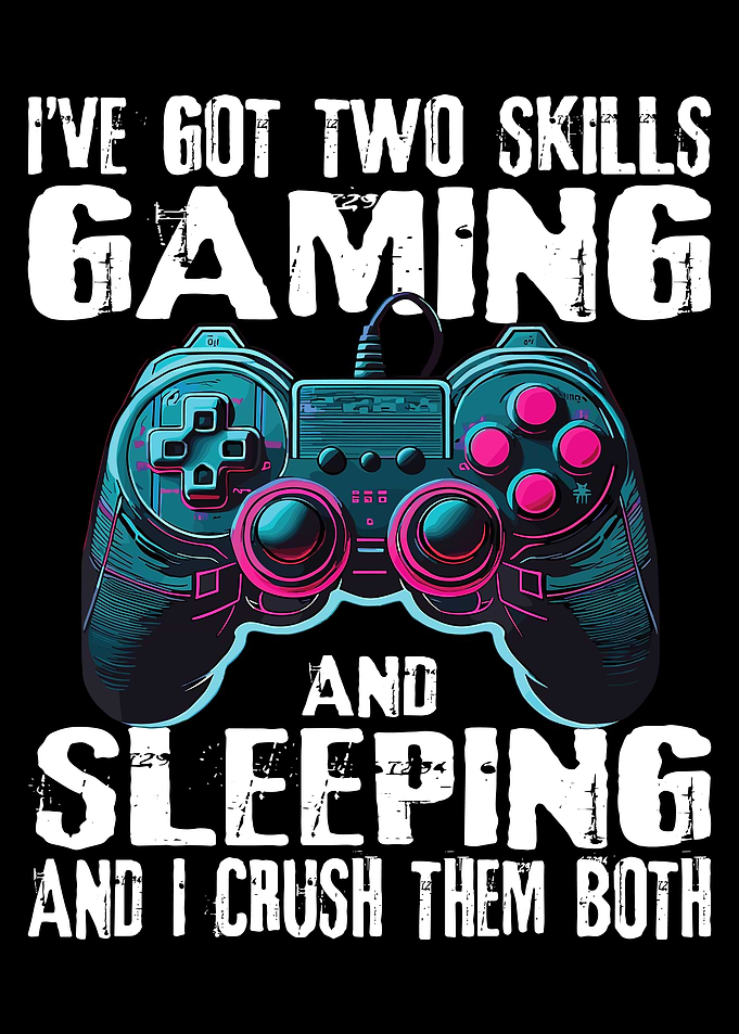 Gaming and Sleeping Skills Illustration