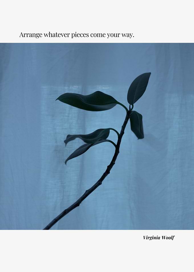 Arrange Pieces: Plant with Virginia Woolf Quote