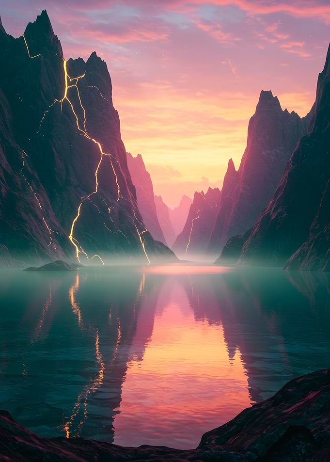 Mountain Lake at Sunset