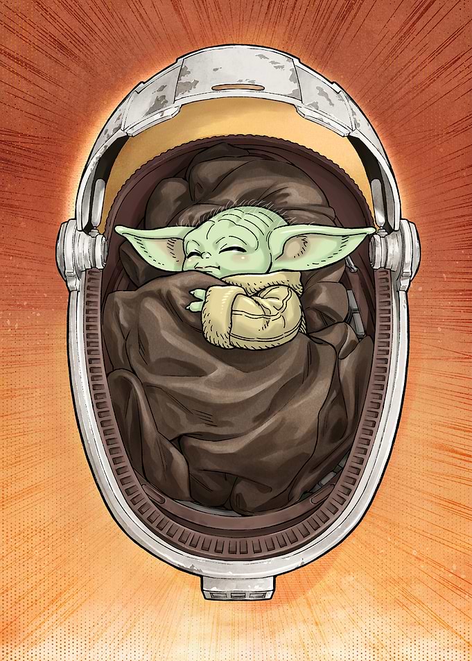 Mandalorian Manga - Grogu in crib