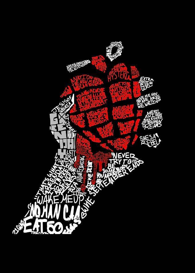 Green Day Grenade Typography Art