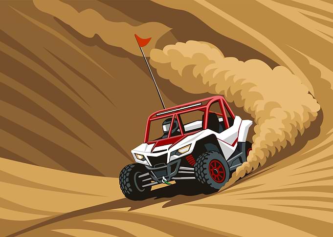Dune Buggy Sand Ride Illustration
