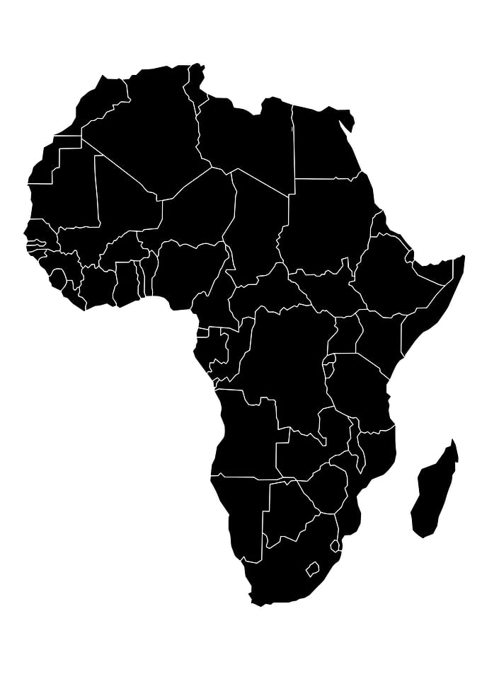 Africa Map Black and White
