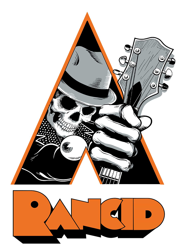 Rancid Band Logo with Skull Guitarist