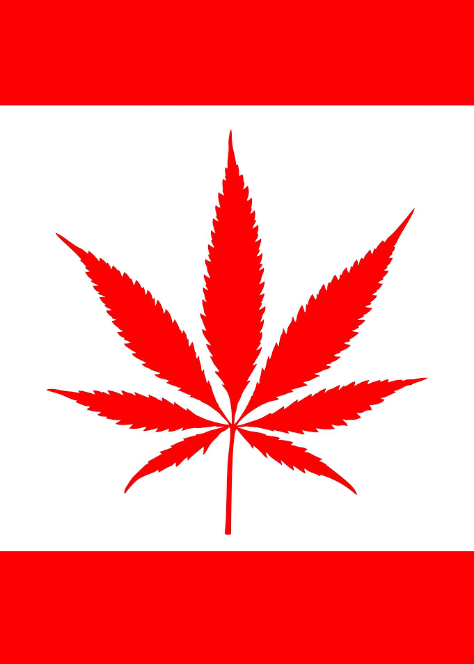 Canadian Flag with Cannabis Leaf