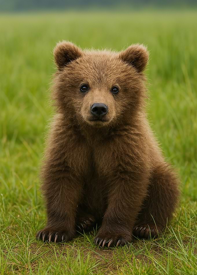 Adorable Brown Bear Cub Portrait