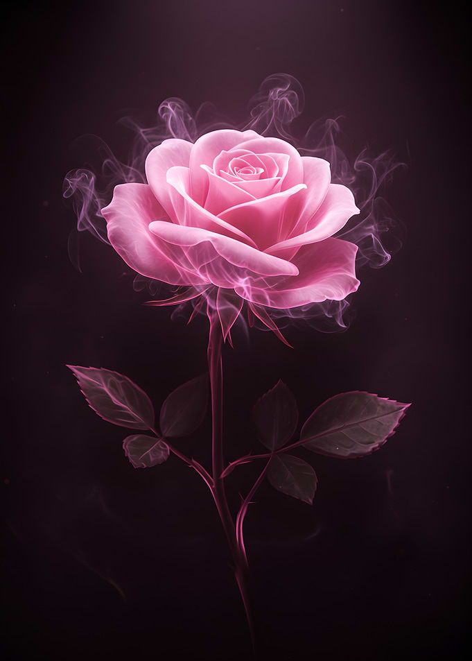 Pink Rose with Smoke