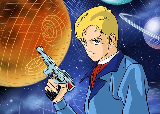 Anime Character in Space with Gun