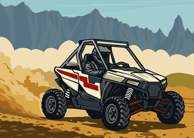 Off-Road Vehicle in Desert Landscape