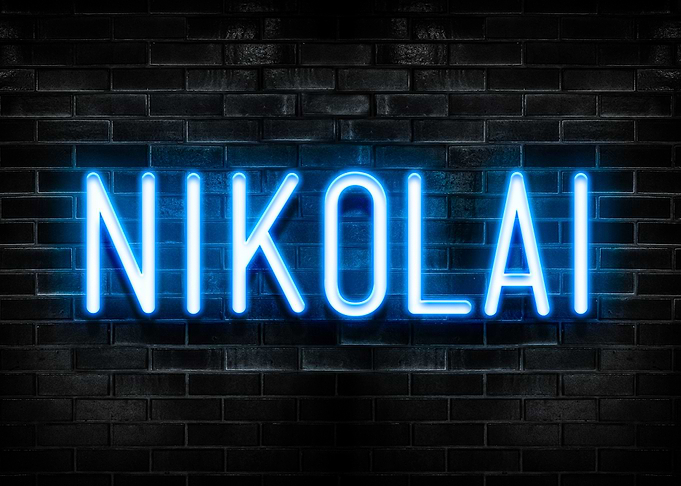 Nikolai Neon Sign on Brick Wall