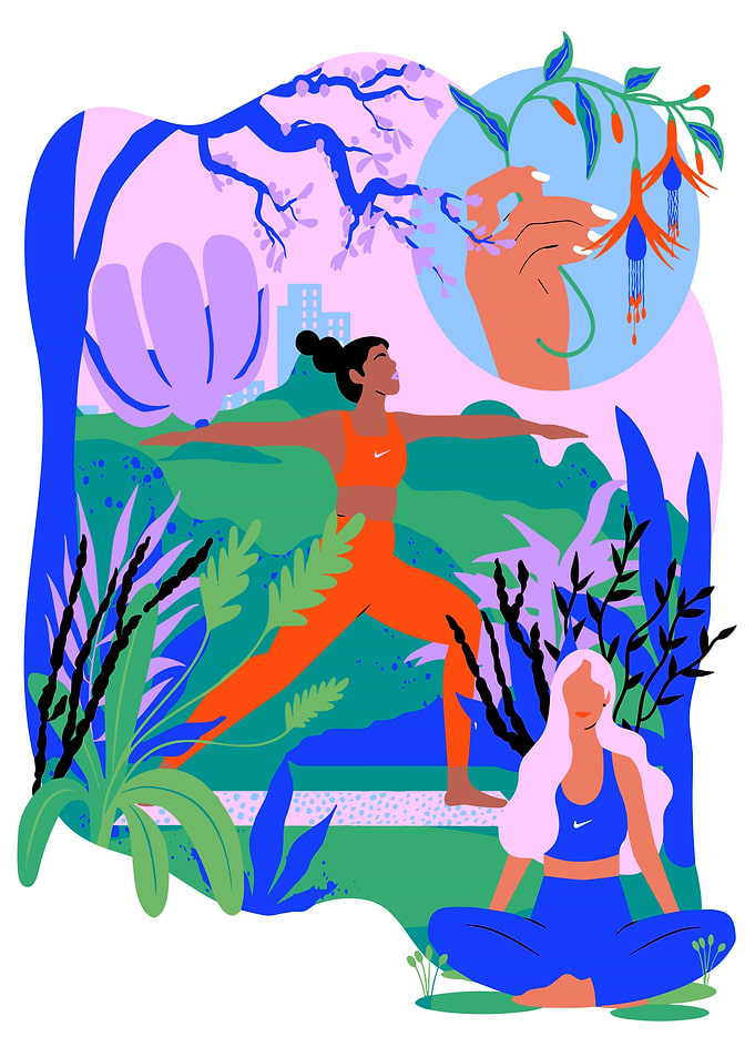 Yoga in the Park Illustration