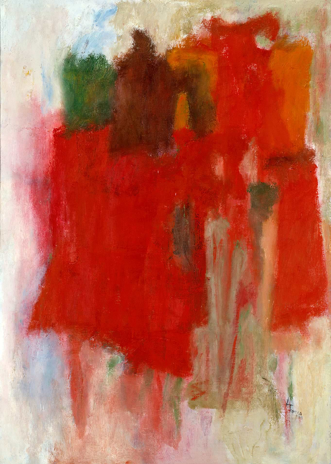 Abstract Red and Brown Painting