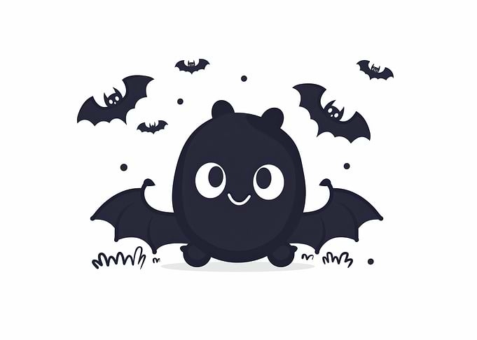 Cute Cartoon Bat Illustration