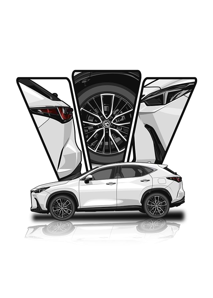 White Lexus NX Illustration