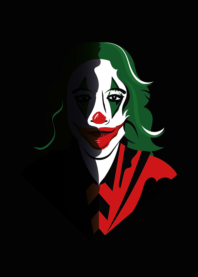 Clown Portrait with Green Hair