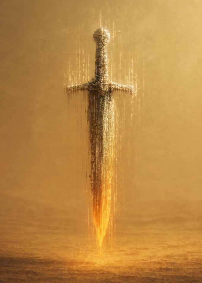 Ethereal Sword in Golden Light