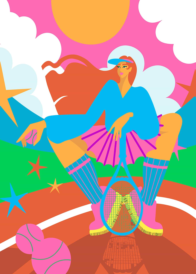 Tennis Player Illustration