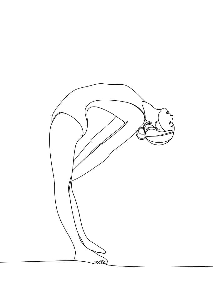 Yoga Pose Minimalist Line Art