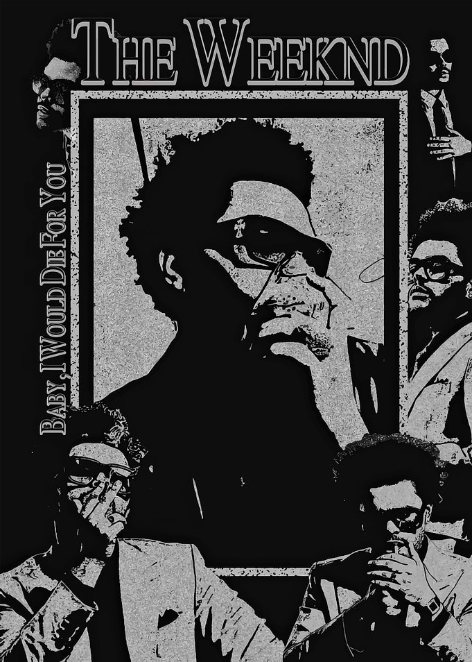 The Weeknd Black and White Collage