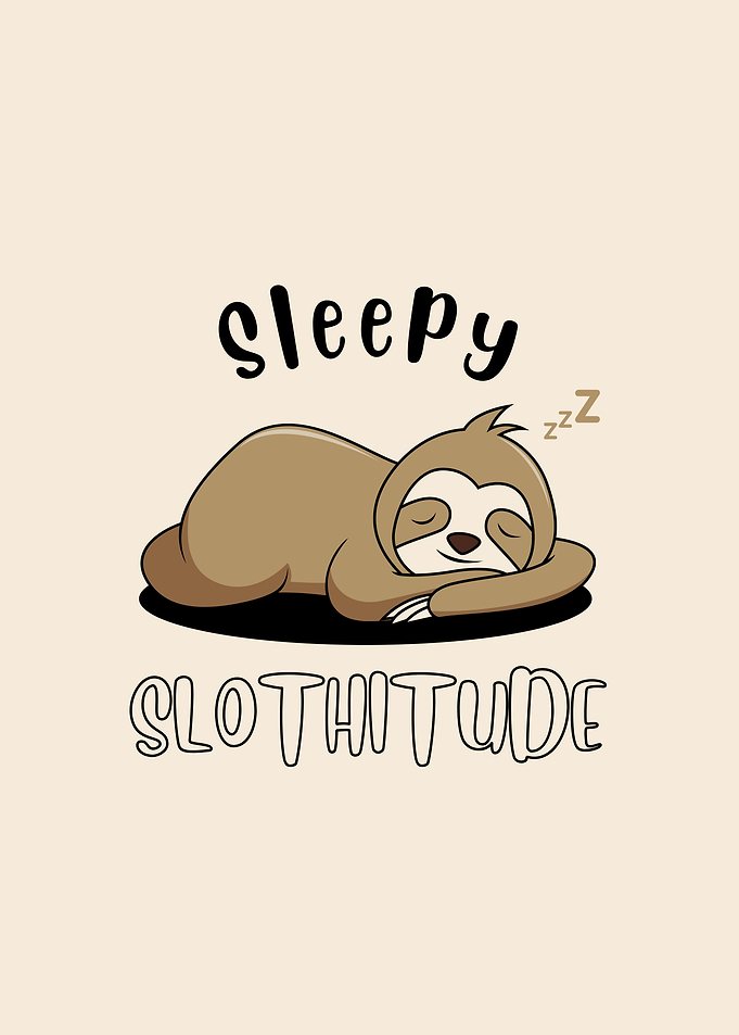 Sleepy Slothitude Cartoon