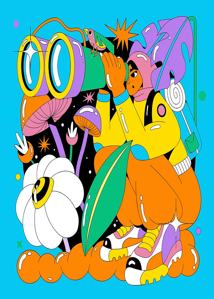 Colorful Psychedelic Exploration Illustration