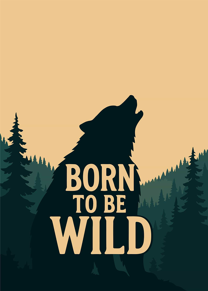 Born to be Wild Wolf Silhouette