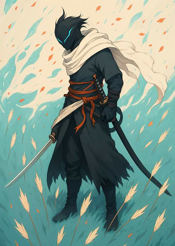 Ninja Warrior with Dual Swords
