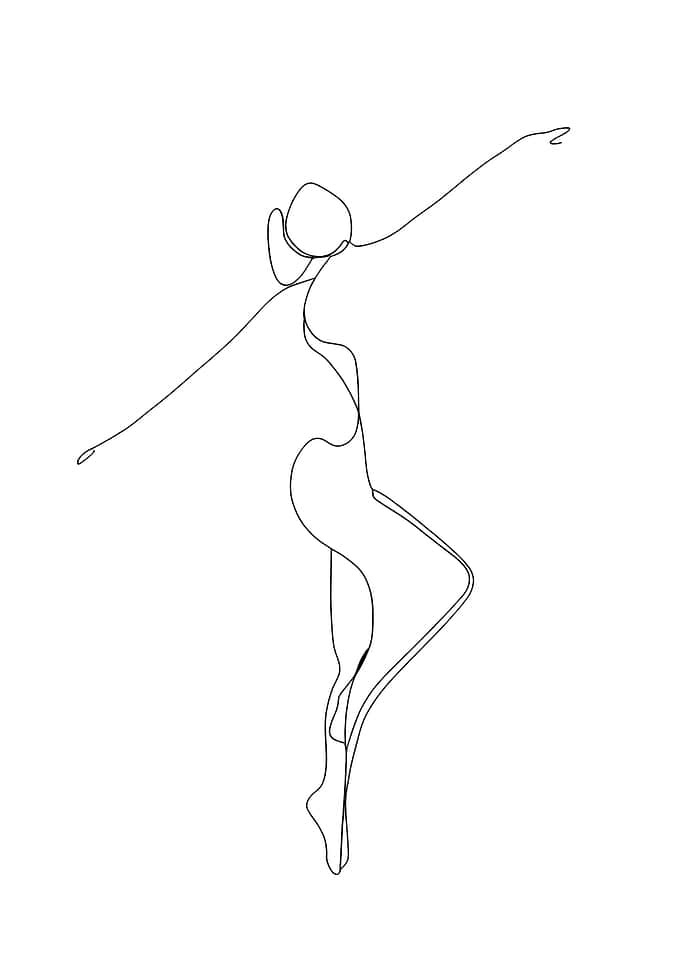 Minimalist Ballerina Line Art