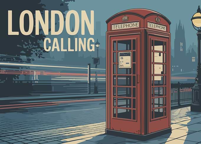 London Calling Red Telephone Booth Art